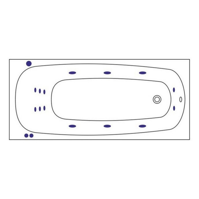 Ванна акриловая WHITECROSS Layla Slim Smart 180x80 с гидромассажем белый - хром 0122.180080.100.SMART.CR - 7