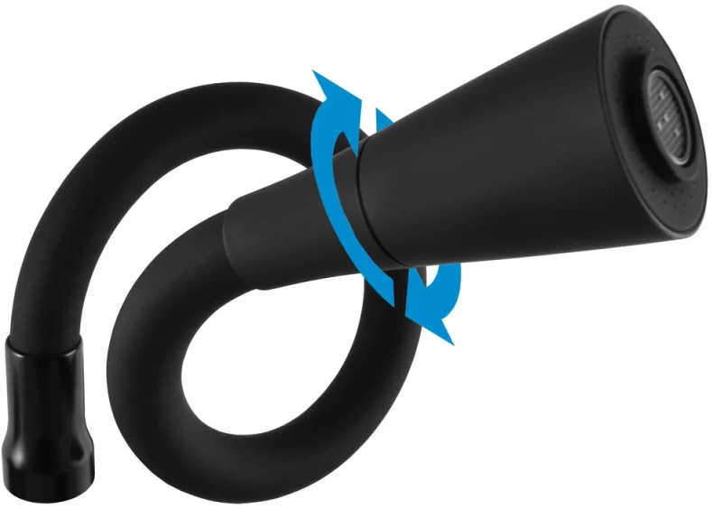 Смеситель для кухни Rav Slezak Sazava с гибким изливом черный матовый - хром SA506.5/13 - 2