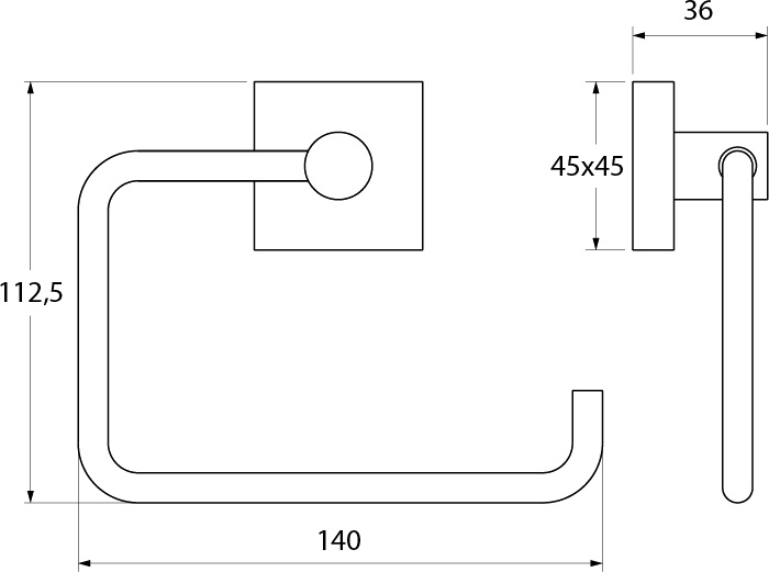 Держатель для туалетной бумаги без крышки, латунь, Edifice, IDDIS, EDISB00i43 - 1