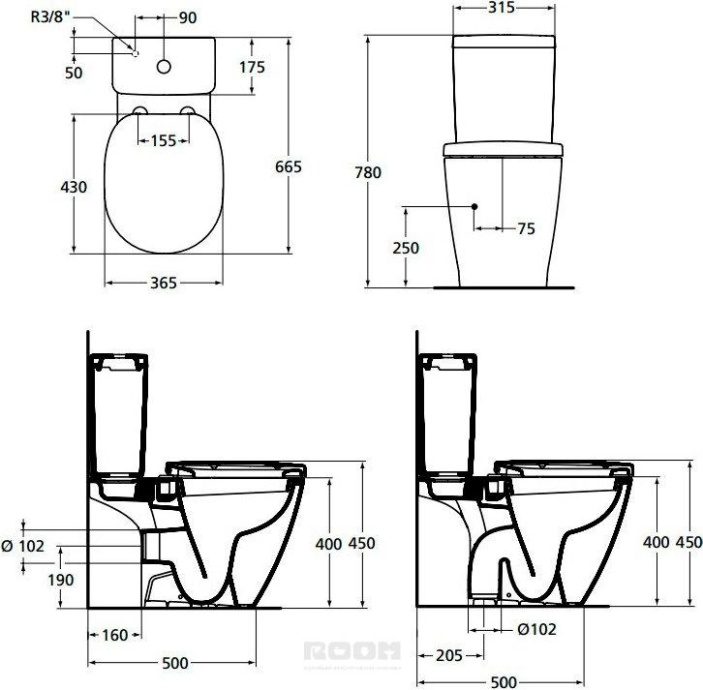 Унитаз напольный Ideal Standard Connect Air с крышкой, белый (E781801) - 2