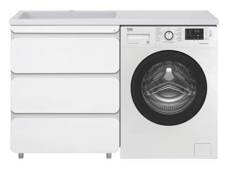 Тумба под стиральную машину Misty Чегет 70 белая глянцевая П-Чег-01070-01Н3Я - 0