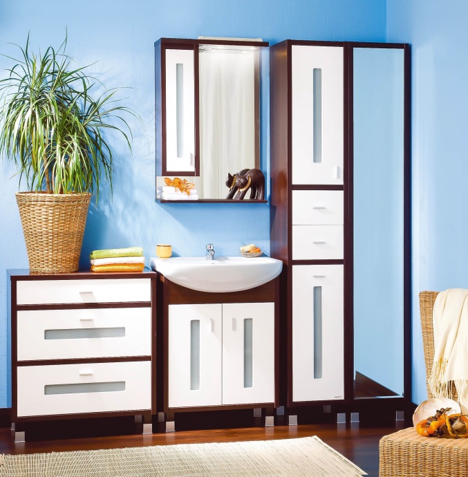 Комод Бриклаер Бали 71 венге, белый глянец 4627125411878 - 1