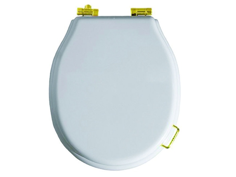 Крышка-сиденье Simas Lante LA007 белая, с микролифтом, петли золото LA007 oro - 0