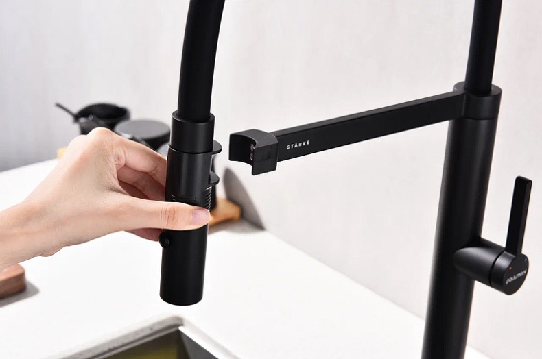 Смеситель для кухни Paulmark Leader черный матовый Le214101-401 - 9