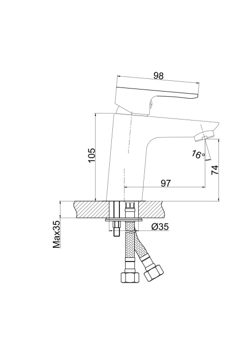 Смеситель Cersanit Cersania для раковины, хром 63030 - 3