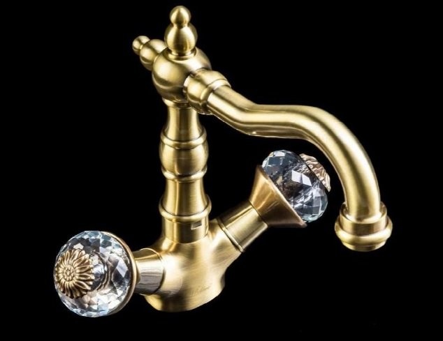 Смеситель для раковины Boheme Flora бронза  312-FL - 0