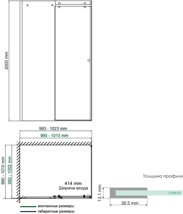 Душевой уголок Wasserkraft Vils 100x100 профиль хром стекло прозрачное 56R19 - 7