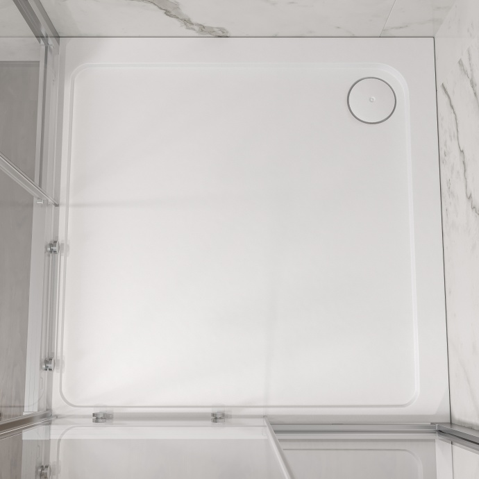 Душевой уголок STWORKI Дублин 90x90 см профиль хром матовый, прозрачное стекло, квадратный 3GW016TTKK000 - 4