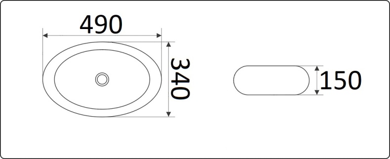 Раковина накладная CeramaLux NC 49 см белый/золото  433J - 3
