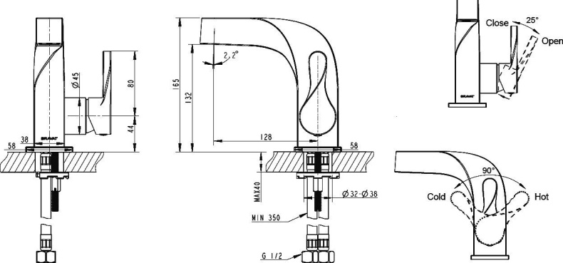 Смеситель Bravat Wave F174108C-2 для раковины - 5