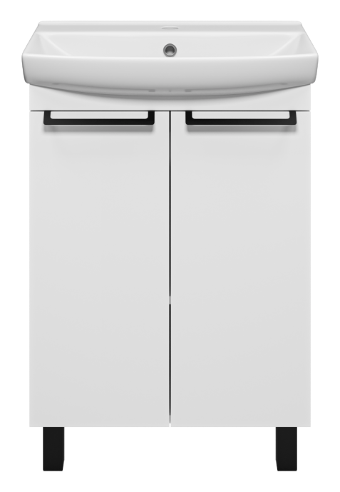 Тумба под раковину Misty Клермонт 60 белая матовая Э-Кле01060-012 - 0
