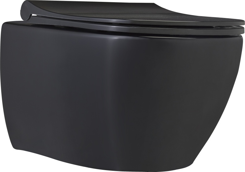 Унитаз подвесной beWash Bogen 88303606 с сиденьем микролифт, с функцией биде, черный - 0