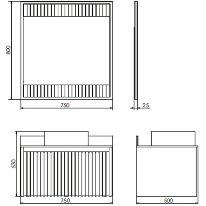 Тумба с раковиной Comforty Марсель 75 белая матовая 00-00012270 - 4