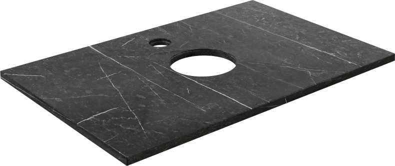 Тумба с раковиной DIWO Элиста 80 черный мрамор с раковиной Moduo 55 Leaf 573386 - 4
