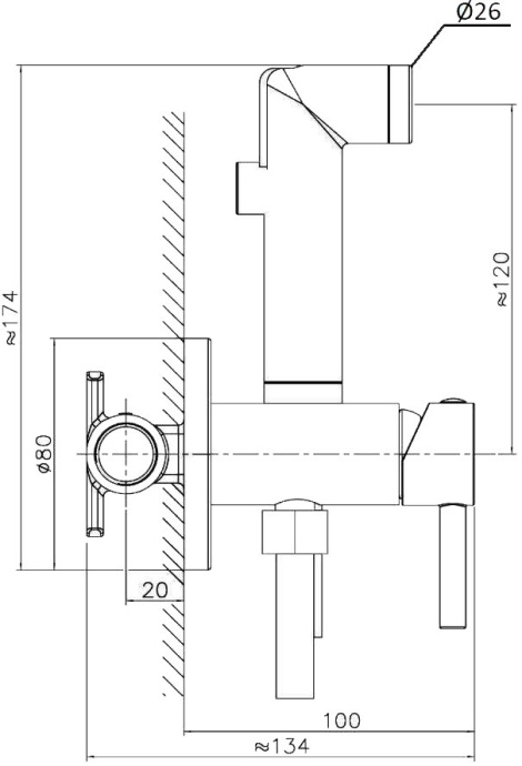 Гигиенический душ Orange, со смесителем, чёрный Karl M05-888b - 1