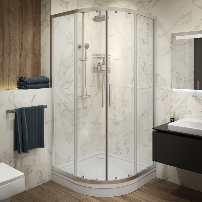 Душевой уголок STWORKI Хельсинки 100x100 см профиль хром матовый 3GW003TTKK000 - 0