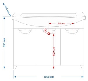 Тумба с раковиной Misty Лаванда 105 белая глянцевая УТ000000071 - 3