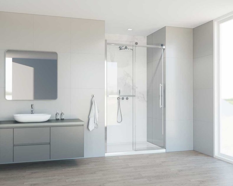 Душевая дверь в нишу Vincea Como Soft 140х195 профиль хром стекло прозрачное  VDS-1CS140CL - 1