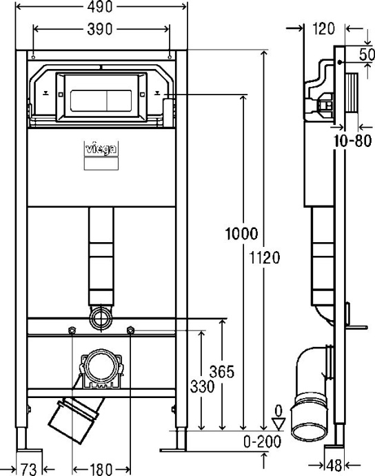 Система инсталляции для унитазов Viega Prevista Dry 8524.10 с кнопкой смыва 792824 - 1