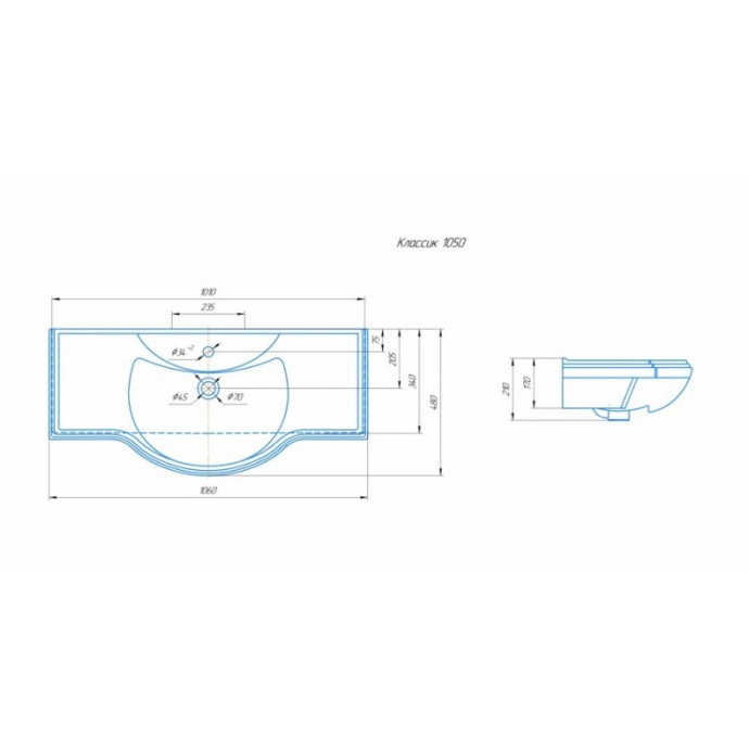 Тумба с раковиной Misty Жардин 105 бежевая глянцевая УТ000011394 - 2