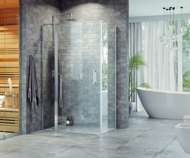 Боковая стенка Excellent Mazo 80х195 профиль хром стекло прозрачное KAEX.3006.1010.8000.LP - 3