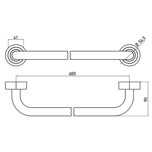 Полотенцедержатель Emco Polo 0760 001 60 (600 мм)  076000160 - 1
