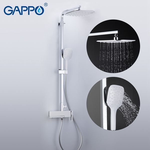 Душевая система Gappo, излив является переключателем на лейку белый/хром G2417-8 - 0