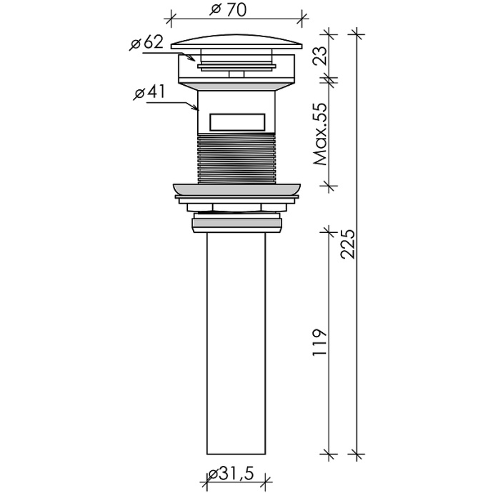 Донный клапан Ceramica Nova черный матовый CN2000MBx - 1