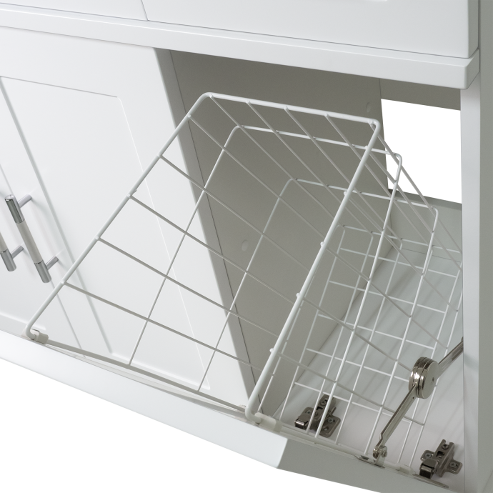 Тумба с раковиной Misty Купер 90 L с бельевой корзиной белый - 2