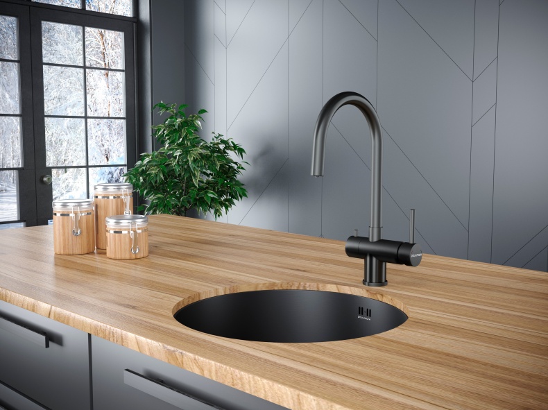 Смеситель для кухни Paulmark Heller темный хром He213218-GM - 1