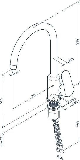 Смеситель AM.PM Like для кухонной мойки, белый камень F8007133 - 5