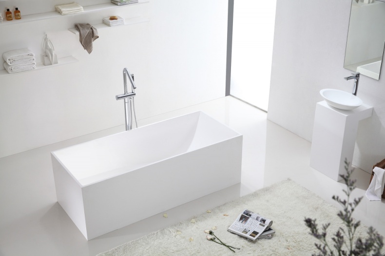 Ванна из искусственного камня ABBER Stein AS9642-1.8 белая матовая - 5