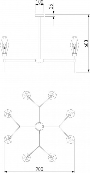 Люстра на штанге Eurosvet Prism 60143/8 хром - 1