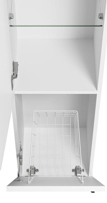 Шкаф - пенал Misty Модерн 35 с бельевой корзиной универсальный левый П-Мод05035-011Л - 4