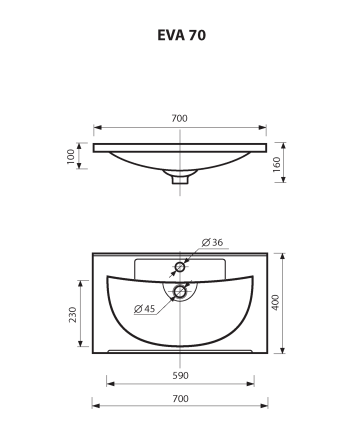 Тумба с раковиной Misty Марта 70 темно-серая матовая УТ000005493 - 4