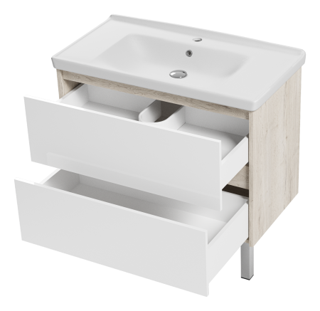 Тумба под раковину Misty Мускат 90 белая глянцевая П-Мус01090-0112Я - 1