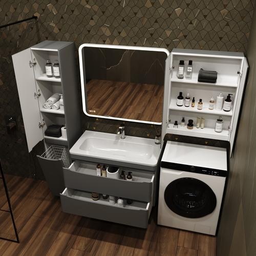 Тумба под раковину Style Line Бергамо мини 90 серая СС-00002365 - 2