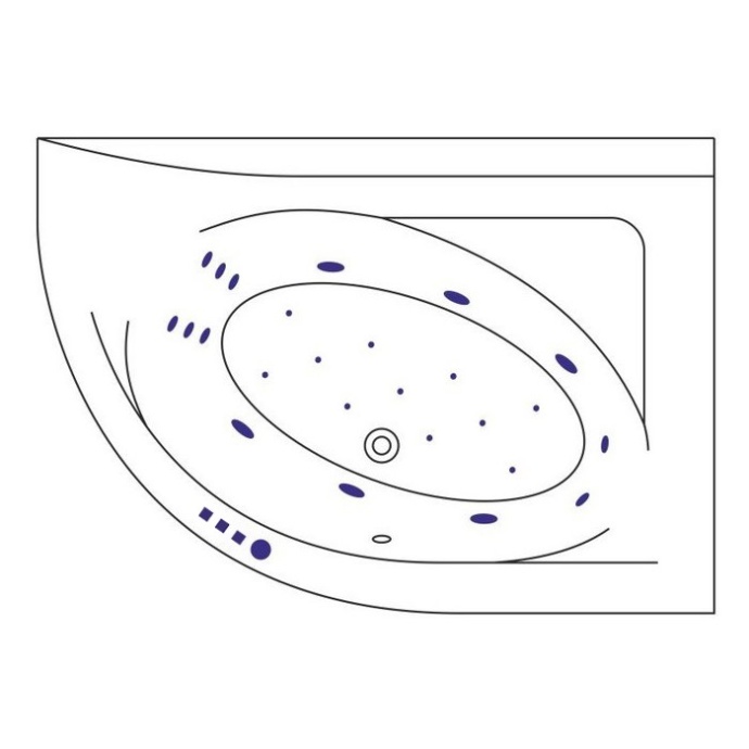 Ванна акриловая Excellent Aquarella Ultra 170x110 R с гидромассажем белый - золото WAEX.ARP17.ULTRA.GL - 7
