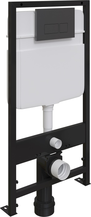 Комплект Унитаз подвесной STWORKI Хальмстад SETK2804-0606-001-1-6000 с микролифтом + Система инсталляции для унитазов EWRIKA ProLT 0026-2020 с кнопкой смыва 0044 черной матовой 560226 - 1