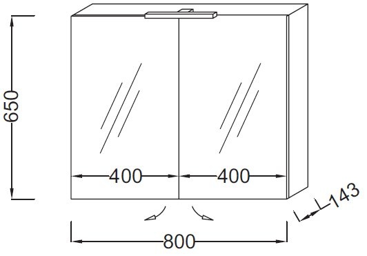 Зеркало-шкаф Jacob Delafon Reve  EB796RU-G80 - 1