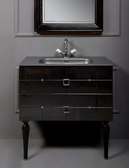 Тумба под раковину Armadi Art Vallessi Avangarde Piazza 80 черный - хром 841-080-BCR - 0