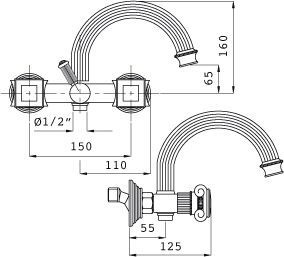 Смеситель Cezares Olimp VD 03/24 M для ванны с душем OLIMP-VD-03/24-M - 1