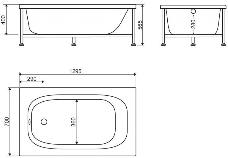 Акриловая ванна BelBagno BB101-130-70 - 3