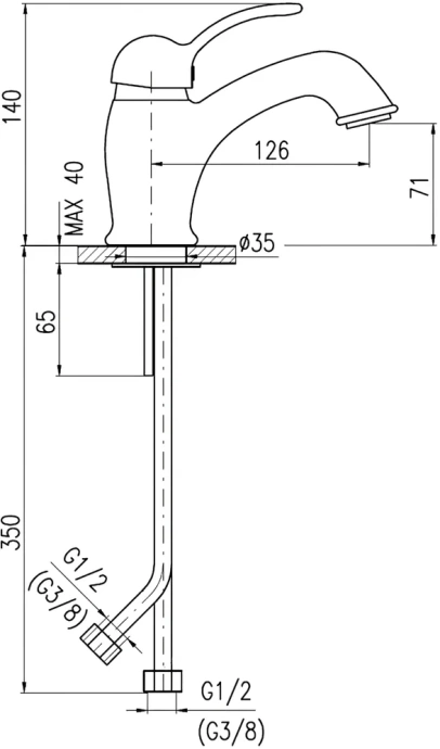 Смеситель для раковины Rav Slezak Labe золото L026.5Z - 1