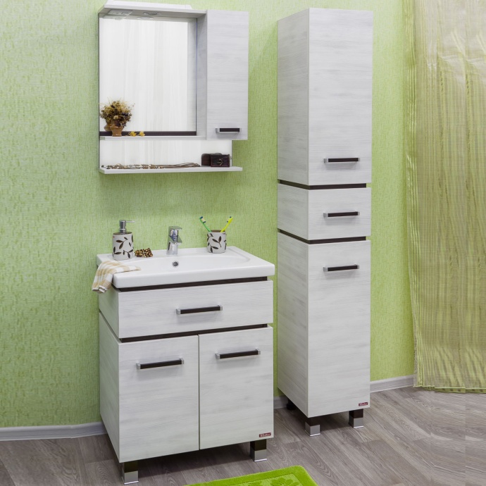 Мебель для ванной Sanflor Техас 70 венге, северное дерево светлое - 0