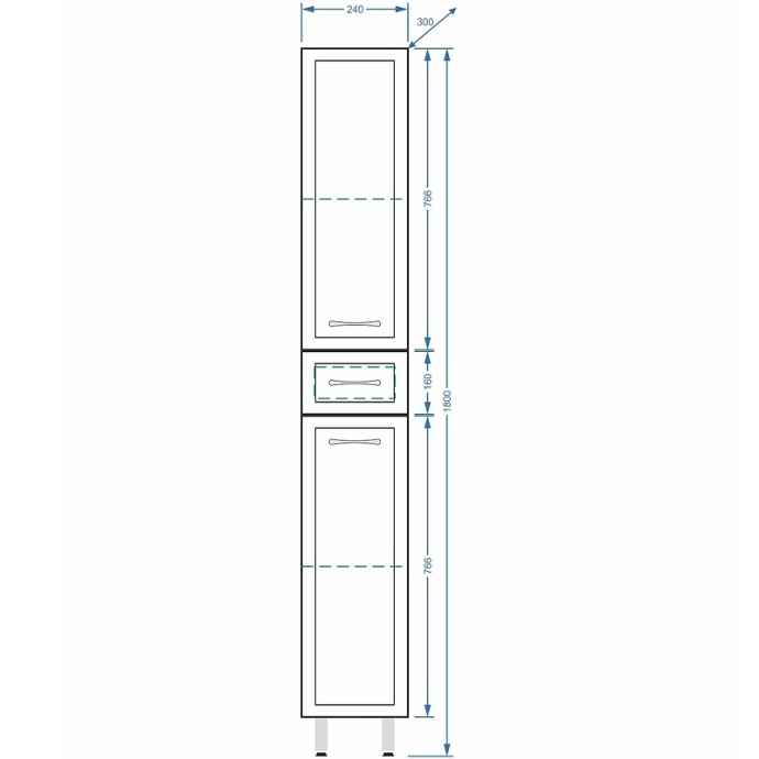 Шкаф-пенал Stella Polar Концепт 24 белый SP-00000143 - 3