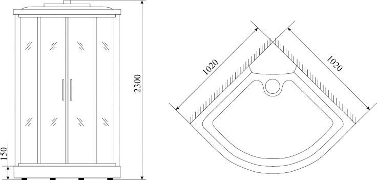 Душевая кабина Timo Lux 102x102 см  TL-1503 - 3