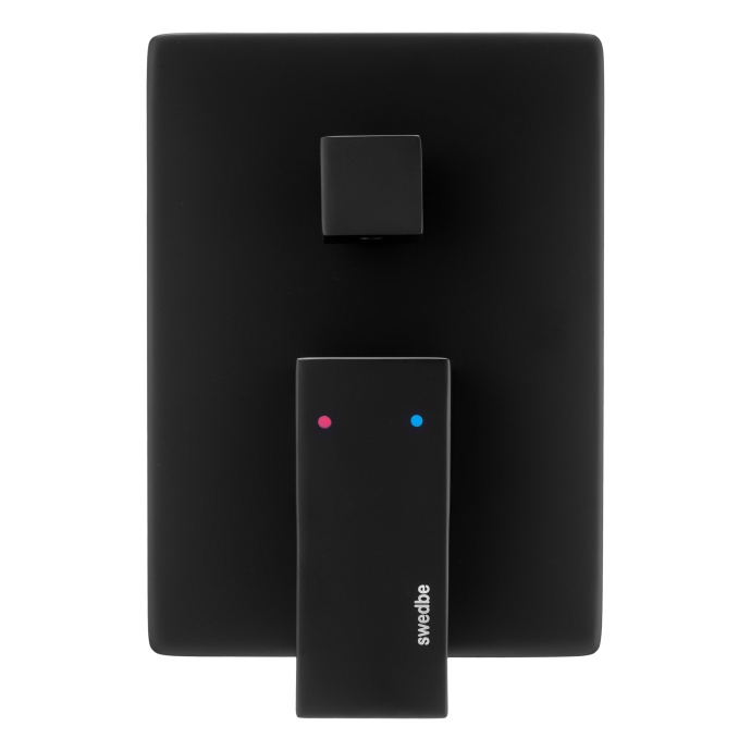 Swedbe Platta Смеситель встраиваемый подключение на 2 выхода в монтажном боксе, цвет: черный 5519B - 7