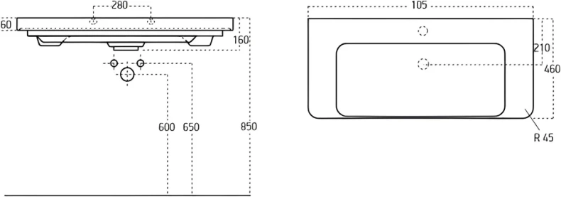 Раковина мебельная BelBagno Luxury 105 белый 11105-KL - 4