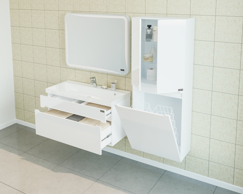 Тумба с раковиной СанТа Лондон 100 подвесная - 2